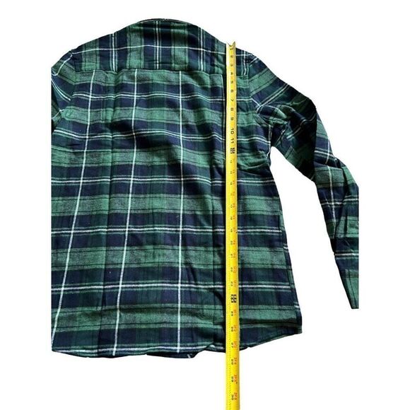 Zara Men Shirt S Green Cotton Plaid Flannel Long Sleeve Button Down 5679/400 NWT - Picture 12 of 13